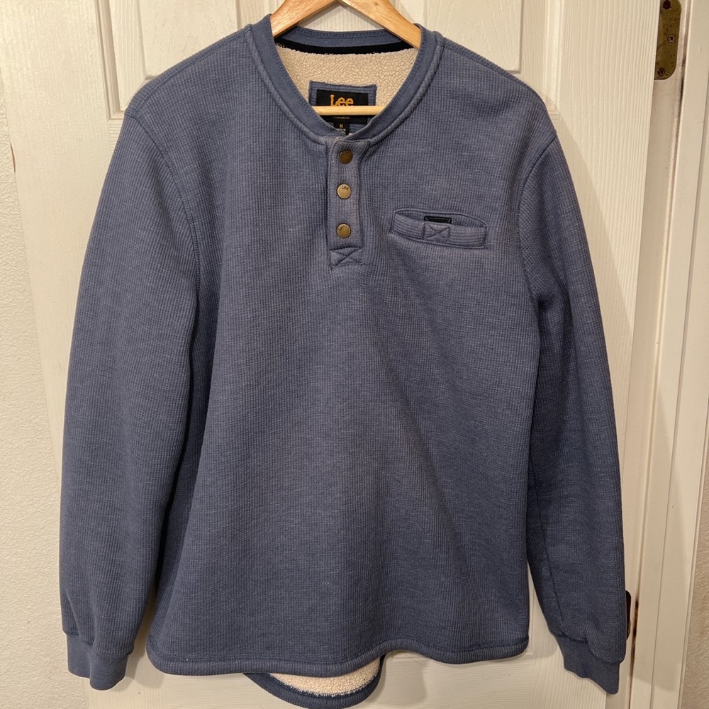 LEE Premium Select Thermal Sweater Mens Medium Sherpa Lined Oversized Fit
